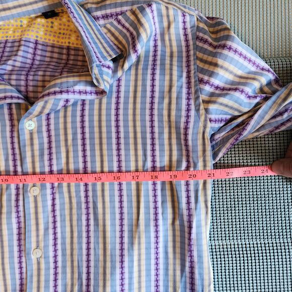 Robert Graham Men's Medium Long Sleeve Striped Shirt Classic Style - Picture 6 of 8